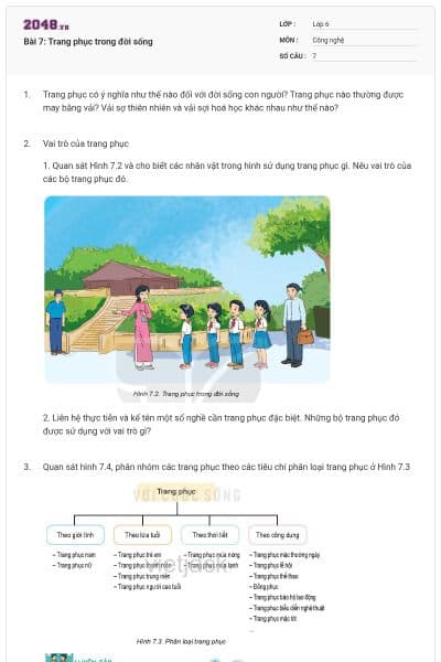 Bài 7: Trang phục trong đời sống