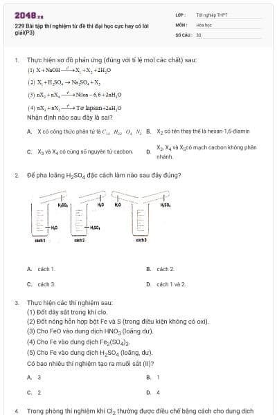 229 Bài tập thí nghiệm từ đề thi đại học cực hay có lời giải(P3)