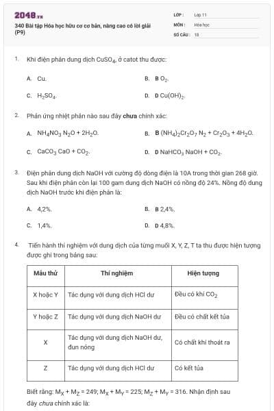 340 Bài tập Hóa học hữu cơ cơ bản, nâng cao có lời giải (P9)
