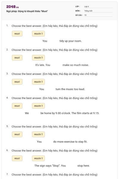 Ngữ pháp: Động từ khuyết thiếu   "Must"