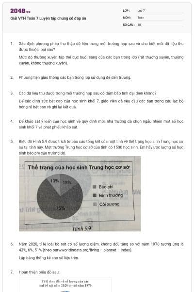 Giải VTH Toán 7 Luyện tập chung có đáp án