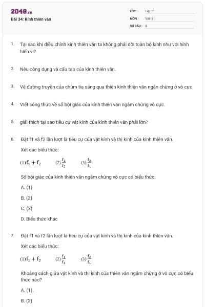 Bài 34: Kính thiên văn