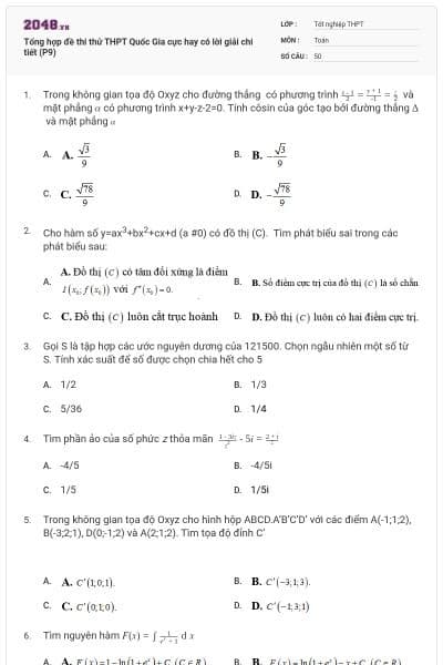 Tổng hợp đề thi thử THPT Quốc Gia cực hay có lời giải chi tiết (P9)