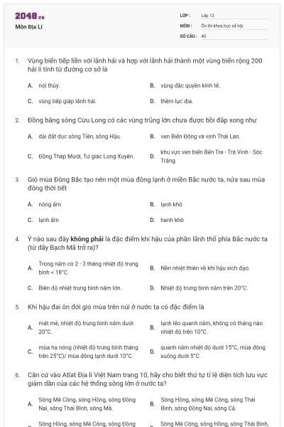 Môn Địa Lí
