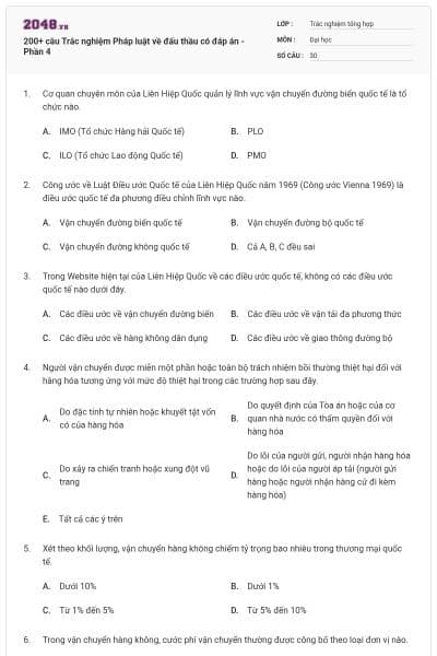 200+ câu Trắc nghiệm Pháp luật về đấu thầu có đáp án - Phần 4