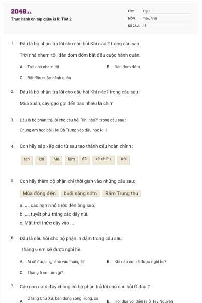 Thực hành ôn tập giữa kì II: Tiết 2