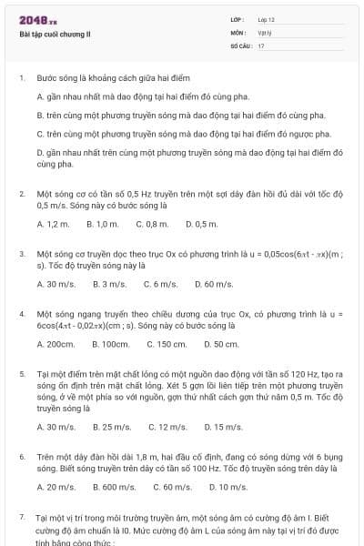 Bài tập cuối chương II