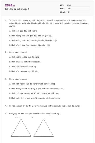Bài 4. Bài tập cuối chương 7