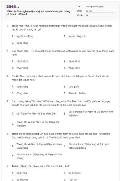 100+ câu Trắc nghiệm Quan hệ với báo chí và truyền thông có đáp án - Phần 8