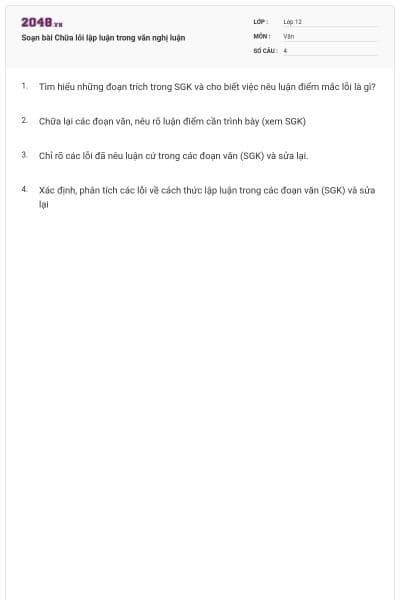 Soạn bài Chữa lỗi lập luận trong văn nghị luận