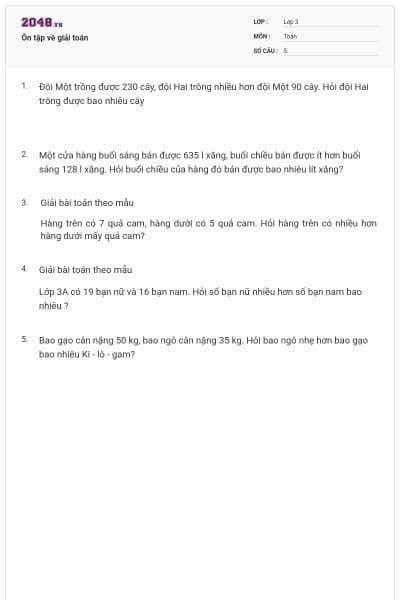 Ôn tập về giải toán
