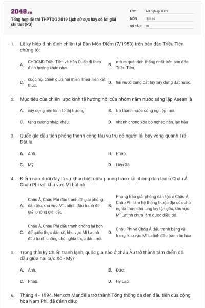 Tổng hợp đề thi THPTQG 2019 Lịch sử cực hay có lời giải chi tiết (P3)