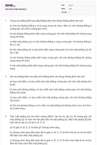 Câu hỏi ôn tập chương 3