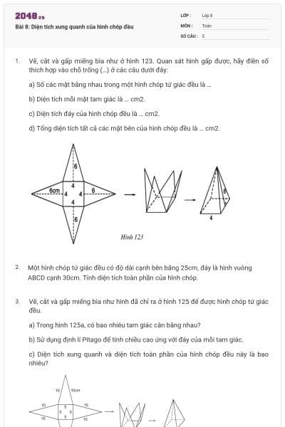 Bài 8: Diện tích xung quanh của hình chóp đều