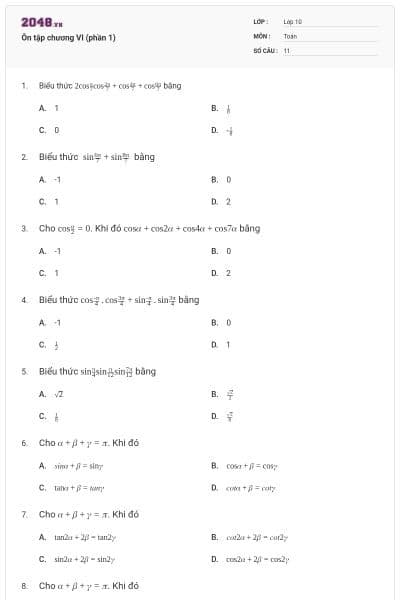 Ôn tập chương VI (phần 1)