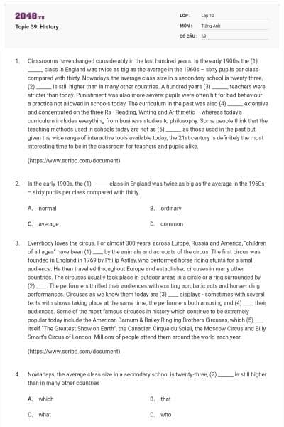 Topic 39: History