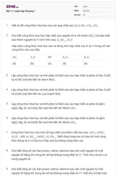 Bài 11: Luyện tập Chương 1