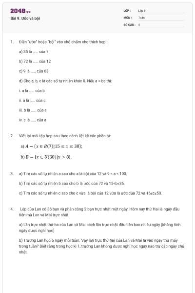 Bài 9. Ước và bội