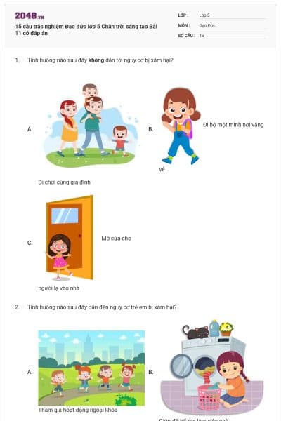 15 câu trắc nghiệm Đạo đức lớp 5 Chân trời sáng tạo Bài 11 có đáp án