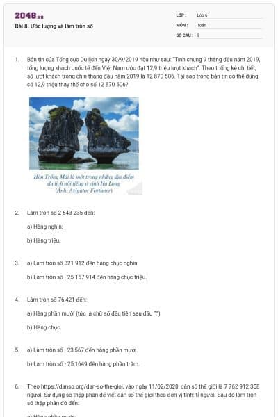 Bài 8. Ước lượng và làm tròn số