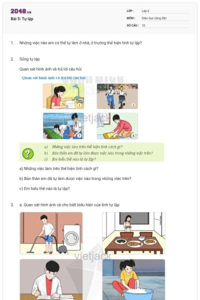 Bài 5: Tự lập