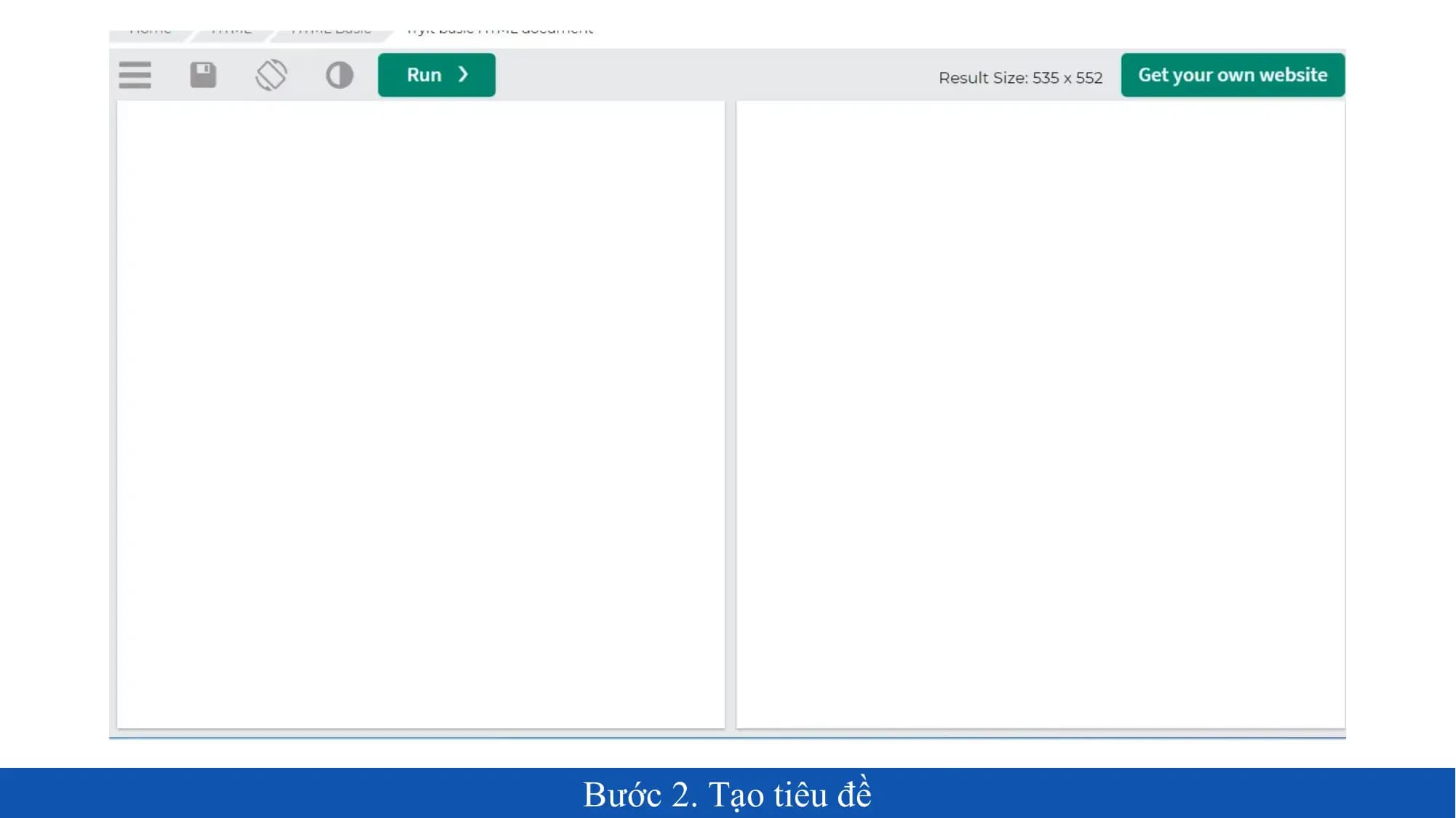 Bước 2. Tạo tiêu đề