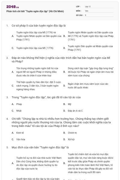 Phân tích chi tiết “Tuyên ngôn độc lập” (Hồ Chí Minh)
