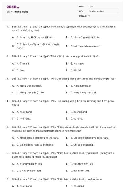 Bài 41: Năng lượng
