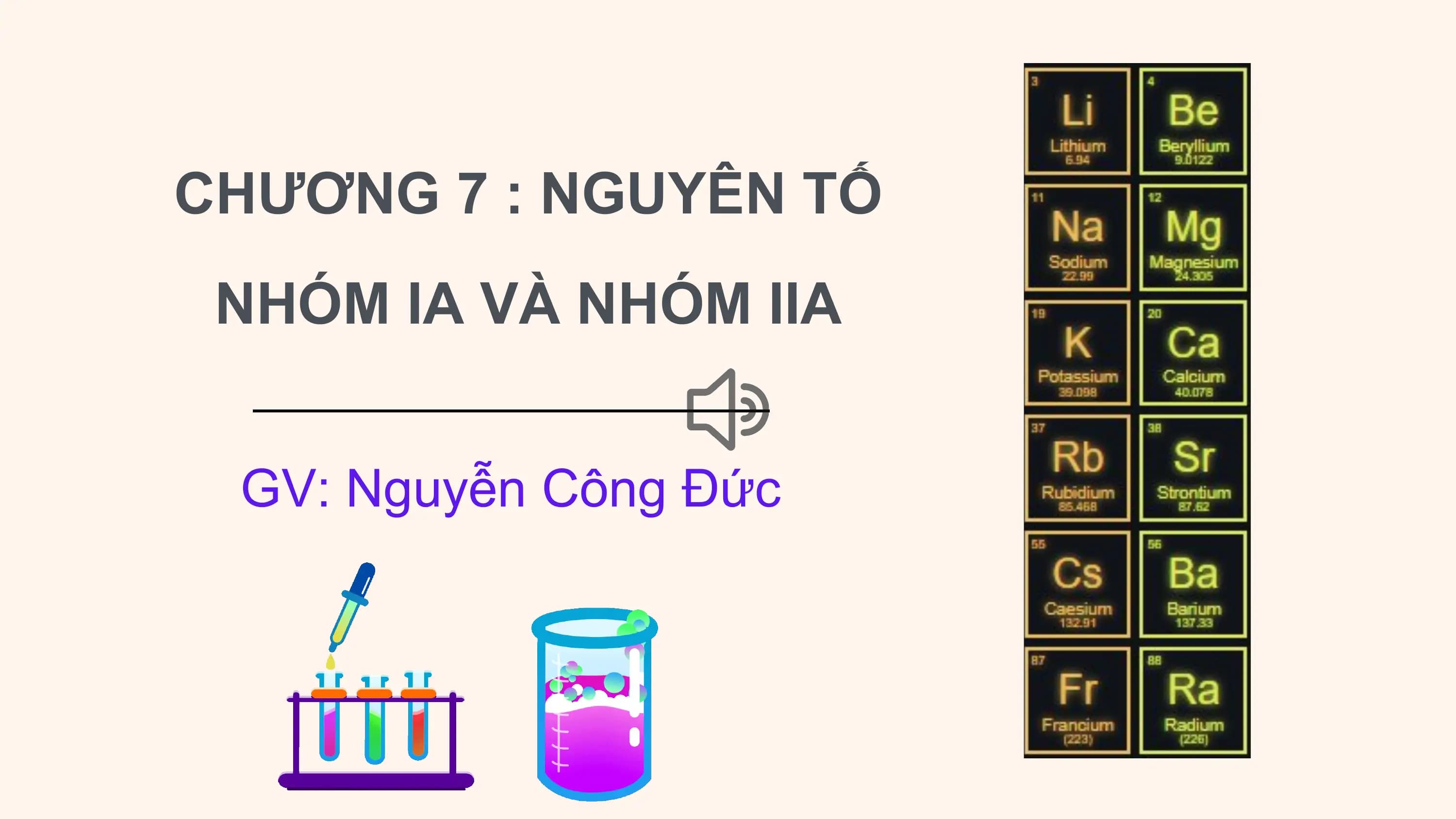 Bài giảng Hóa học 12 Bài 24. Nguyên tố nhóm IA