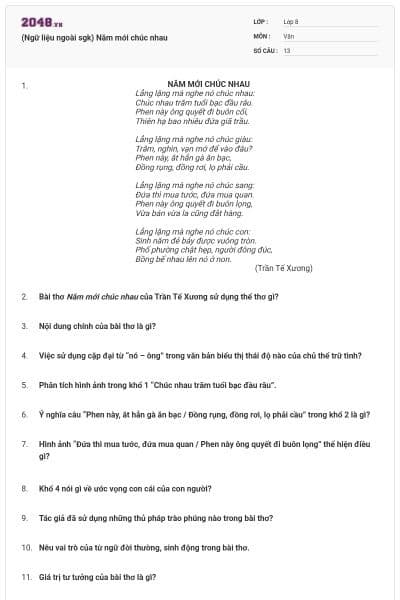 (Ngữ liệu ngoài sgk) Năm mới chúc nhau