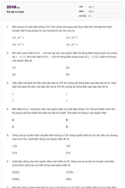 Bài tập tự luyện