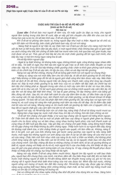 (Ngữ liệu ngoài sgk) Cuộc đấu trí của Ô-đi-xê và Pê-nê-lốp