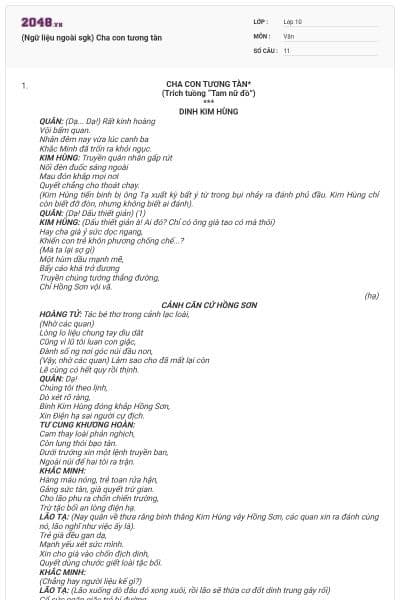 (Ngữ liệu ngoài sgk) Cha con tương tàn