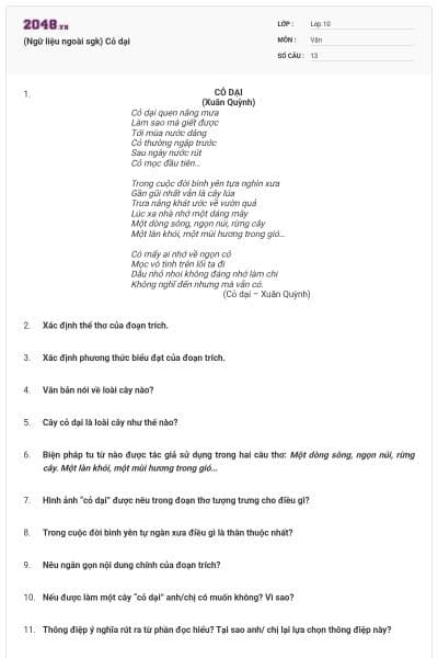 (Ngữ liệu ngoài sgk) Cỏ dại