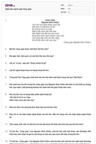 (Ngữ liệu ngoài sgk) Chạy giặc