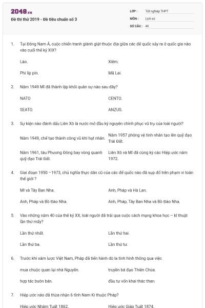 Đề thi thử 2019 - Đề tiêu chuẩn số 3