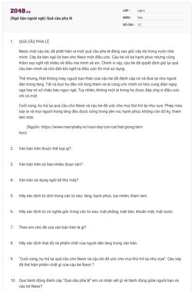 (Ngữ liệu ngoài sgk) Quả cầu pha lê