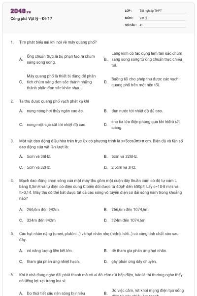 Công phá Vật lý - Đề 17