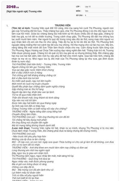 (Ngữ liệu ngoài sgk) Trương viên