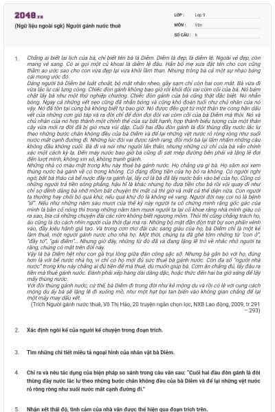 (Ngữ liệu ngoài sgk) Người gánh nước thuê