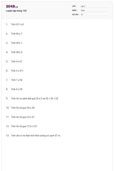 Luyện tập trang 133