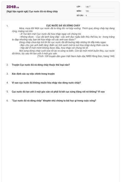(Ngữ liệu ngoài sgk) Cục nước đá và dòng chảy