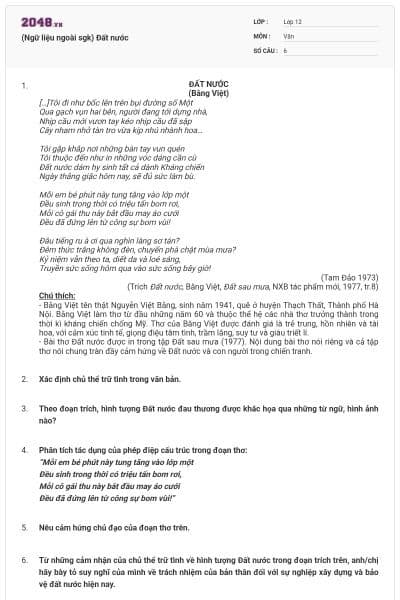 (Ngữ liệu ngoài sgk) Đất nước