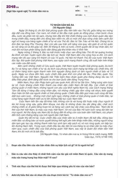 (Ngữ liệu ngoài sgk) Từ nhân dân mà ra