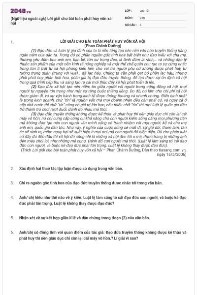 (Ngữ liệu ngoài sgk) Lời giải cho bài toán phát huy vốn xã hội