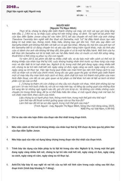 (Ngữ liệu ngoài sgk) Người máy