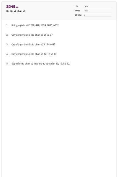 Ôn tập về phân số