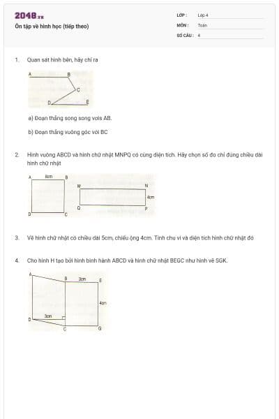 Ôn tập về hình học (tiếp theo)