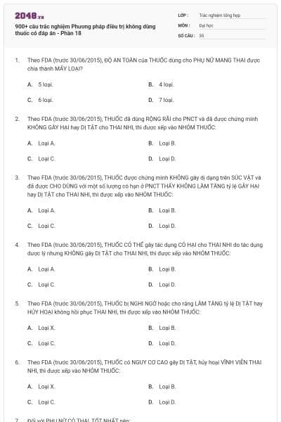 900+ câu trắc nghiệm Phương pháp điều trị không dùng thuốc có đáp án - Phần 18