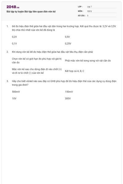 Bài tập tự luyện Bài tập liên quan đến vôn kế